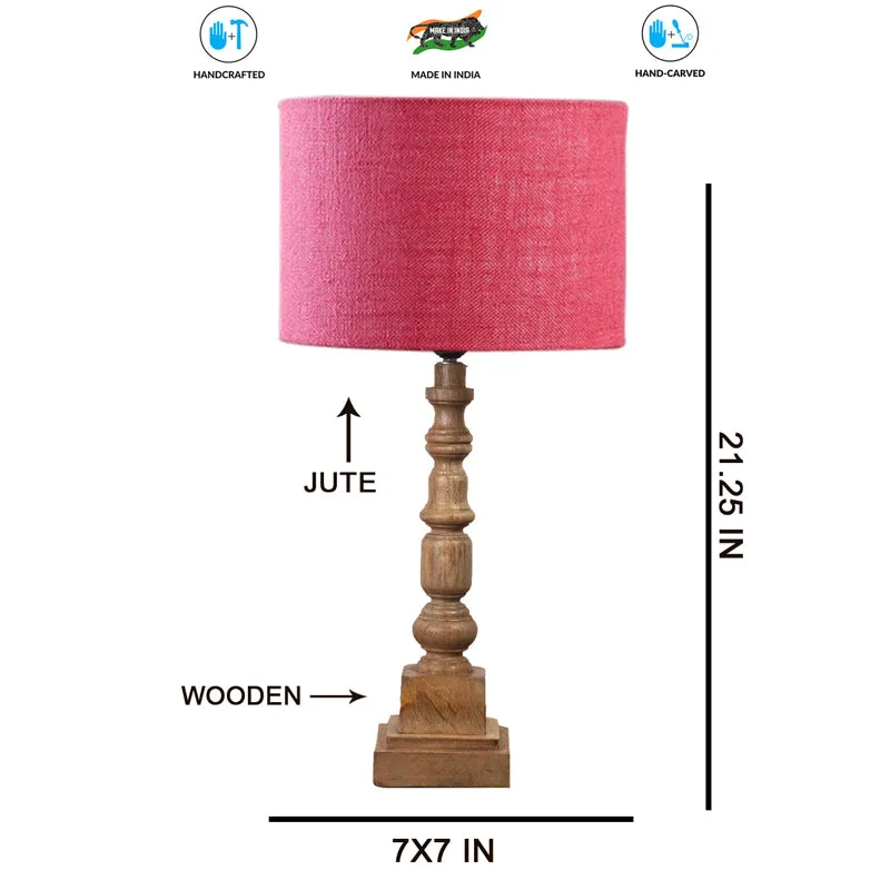 Sienna I Arbor Wooden Table Lamp - Pink,Brown media 7