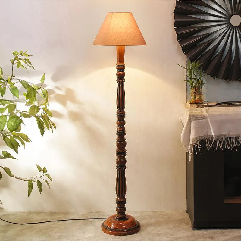 Tira Vintage Wooden Floor Lamp - Grey media 1