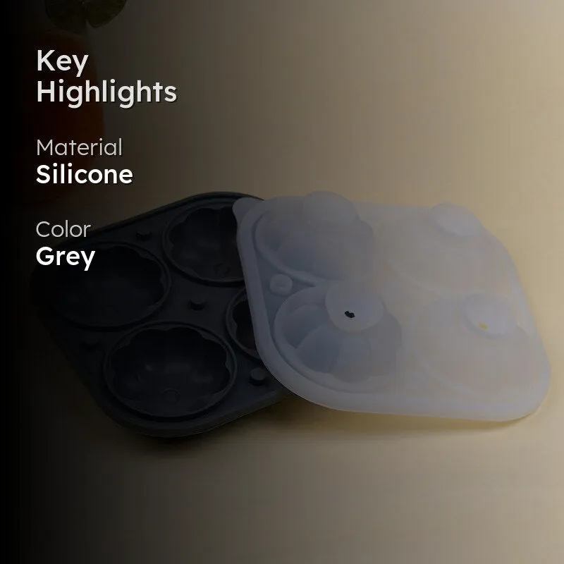 Chill Silicone 4-Cube Ice Mould - Grey media 2
