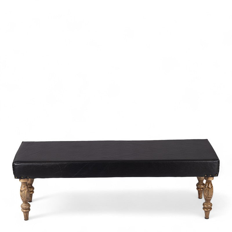 Arvino Sheesham Wooden Bench - Black media 4