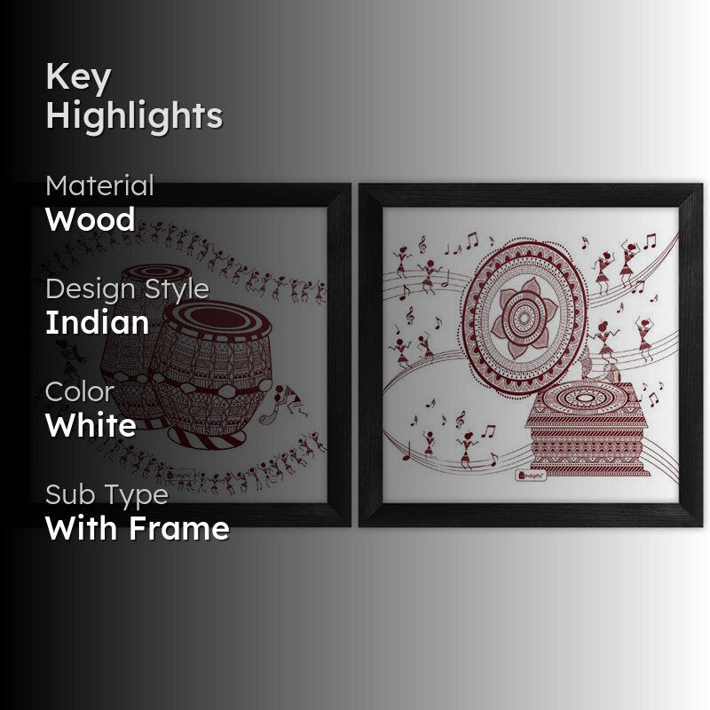 Warli Mandala Wall Art - Set Of Two media 2