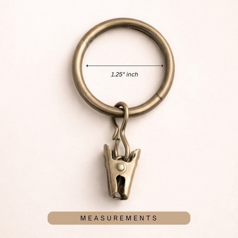 Easy Hang Curtain Ring with Clip (Gold) -  Set of Seven media 6