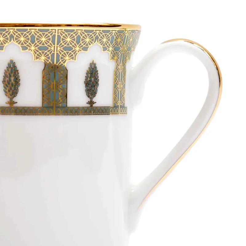 Gilded Chinar Classic 24k Gold Brushed Porcelain Coffee Mug (300 mL Each) - Set Of Four media 5