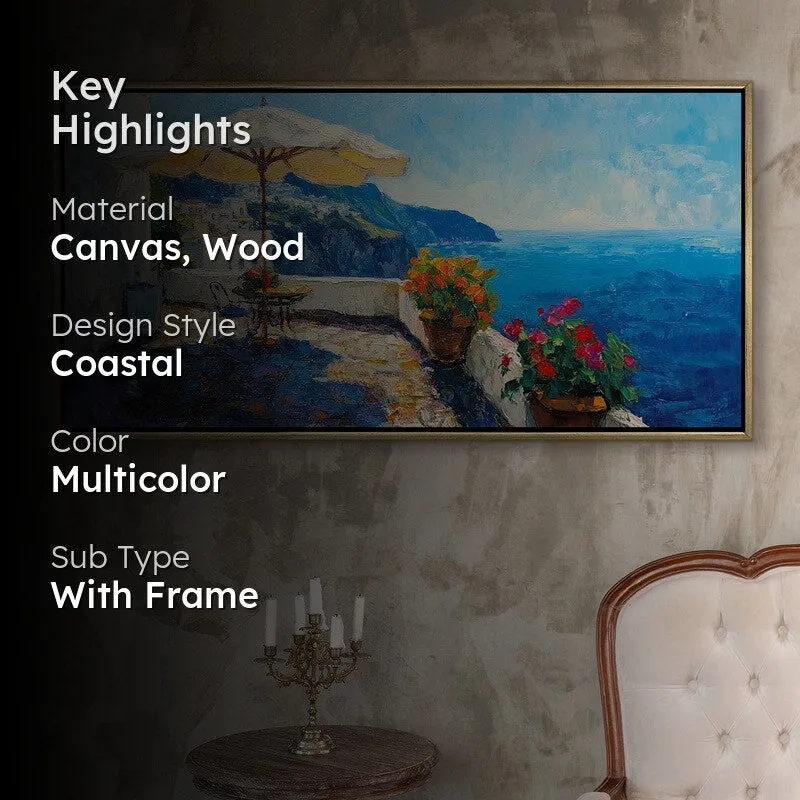 Seaward Ease Canvas Wall Painting With Frame media 2