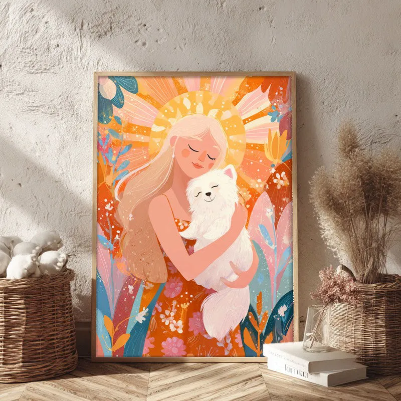 Daisy Dream Canvas Wall Painting - Brown Frame media 3