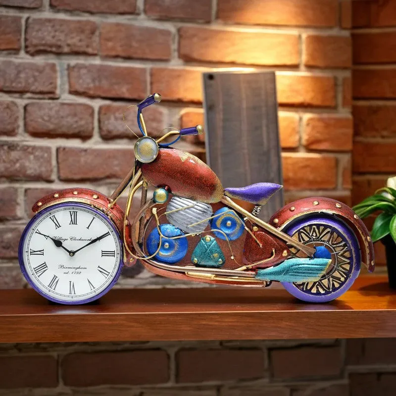 Dynamic Motorcycle Theme Metal Wall Clock media 3