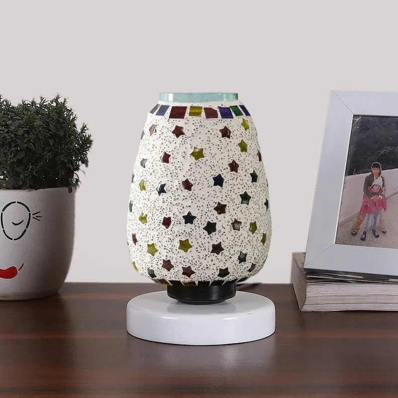 Lumyra Glass Table Lamp With Wooden Base - Multicolor media 4