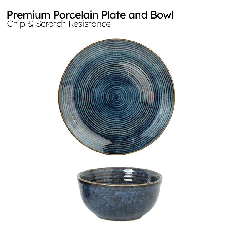 Meghneel Handmade Dinner Set (Blue/180 mL) - 18 Piece Set media 4