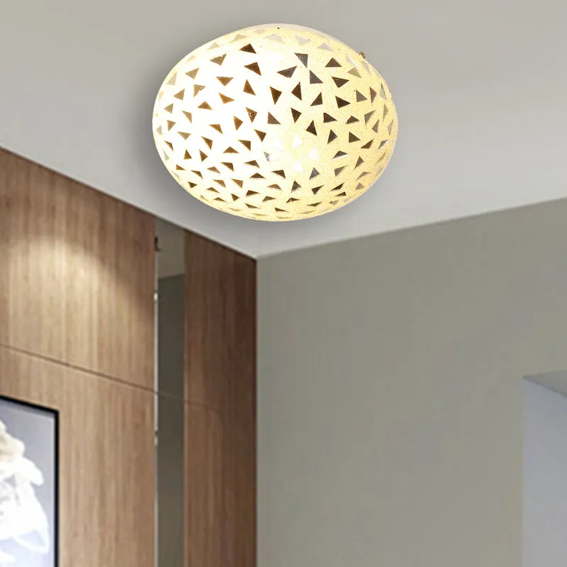 Zentra Flush Mount Glass Ceiling Lamp media 2