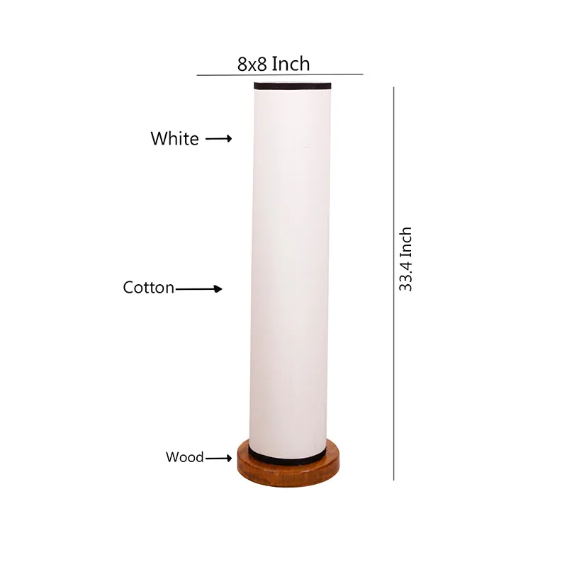 Agia Wooden Tower Floor Lamp With Jute Shade - Black & White media 5