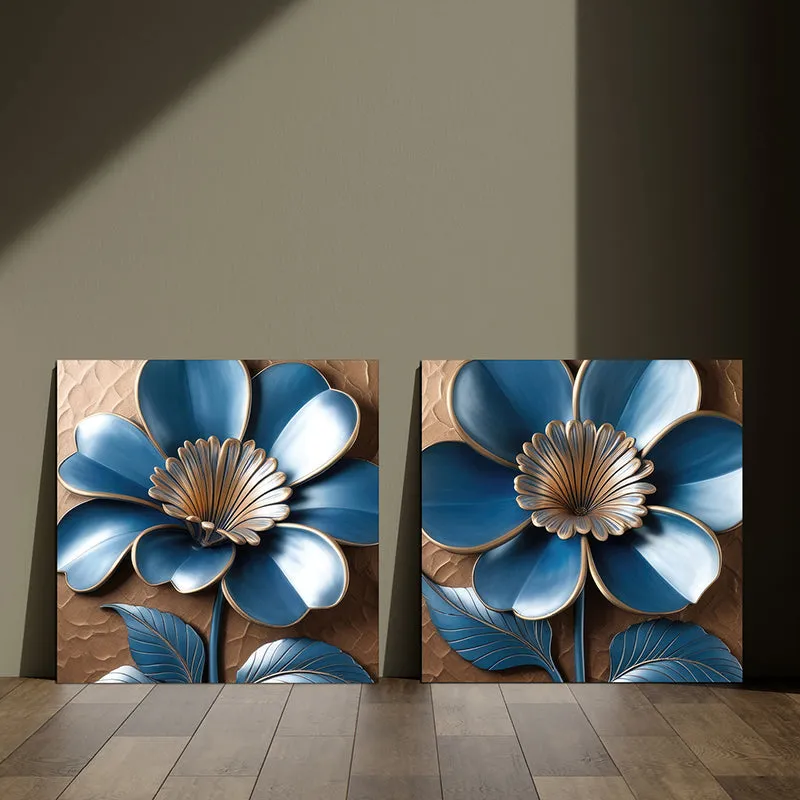 Structured Petals Canvas Wall Art - Set Of Two media 7