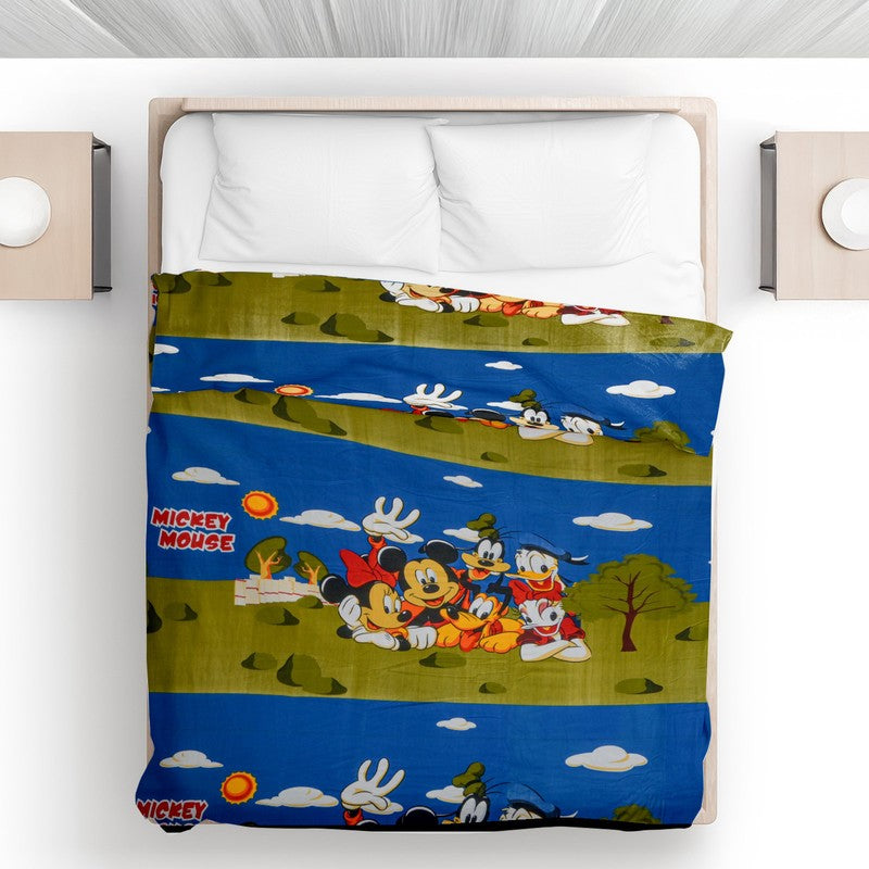 Cozydrape Cartoon Cotton Kids Dohar (Blue) - 400 TC