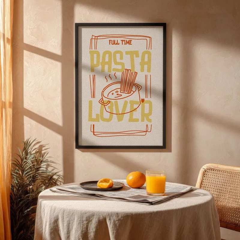 PastaLover Archival Canvas Wall Art - Black media 4