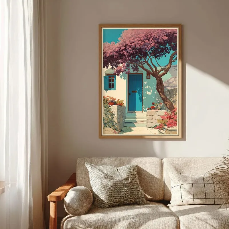 Pastel Sky Canvas Wall Painting - Brown Frame media 6