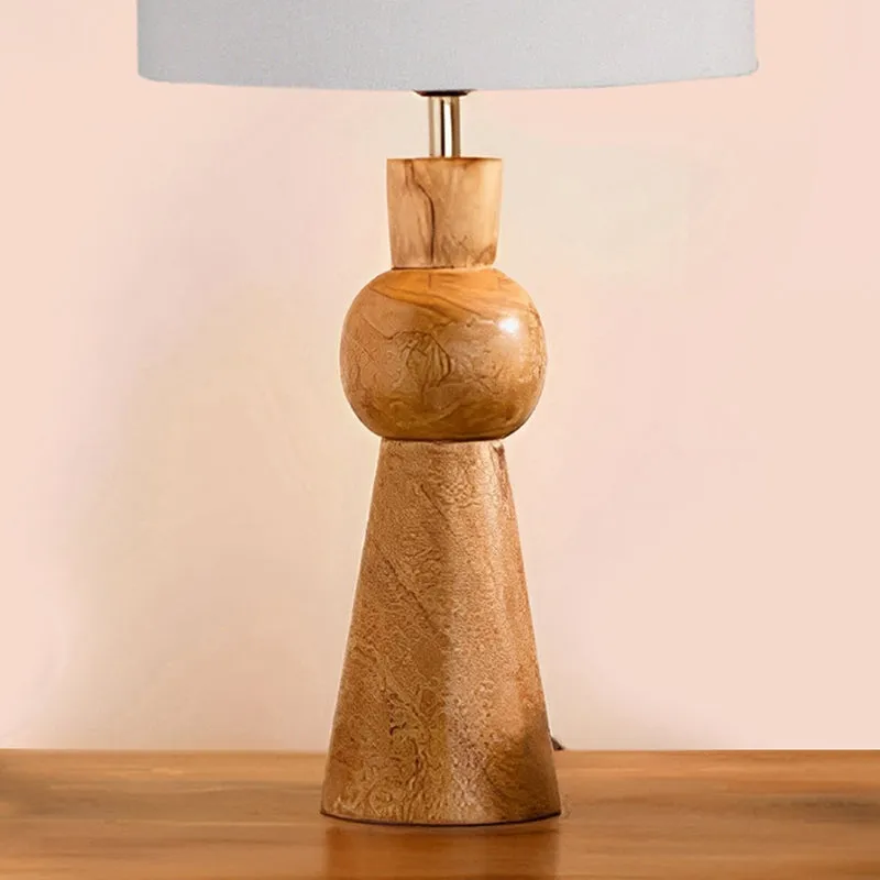 Angler Wooden Table Lamp - Grey,Brown media 3