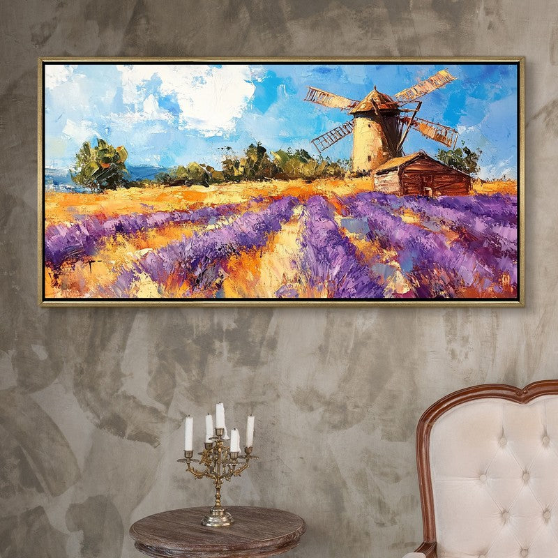 Lavender Breeze Canvas Wall Painting With Frame