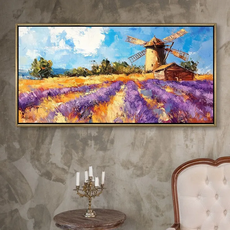 Lavender Breeze Canvas Wall Painting With Frame media 1