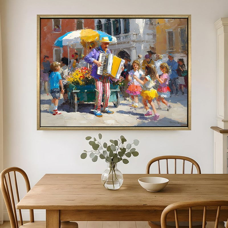 Accordion Joy Canvas Wall Painting With Frame