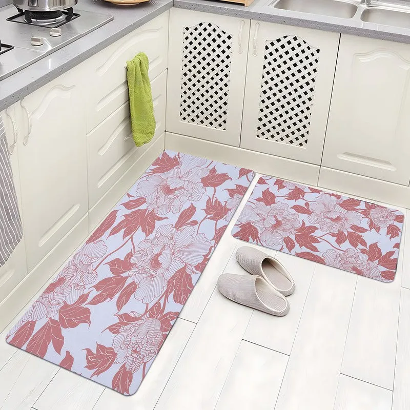 Snugelle Rubber Kitchen Floor Mats (Peach) - Set of Two media 1