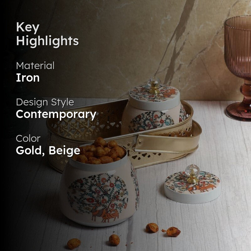 Iknia Ethnic Basket With Jar - Three Piece Set image 2