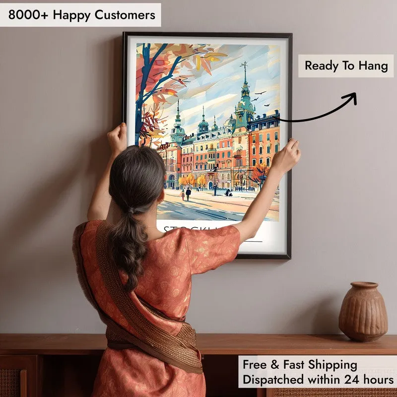 Vintage Stockholm Framed Canvas Wall Painting media 6