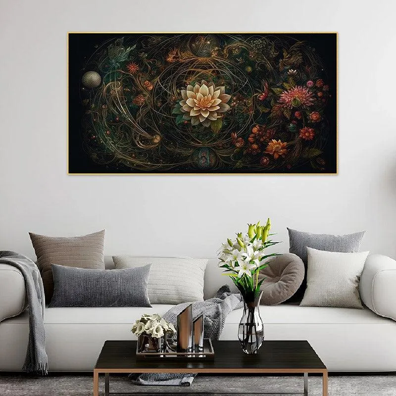 Druva Floral Wall Painting With Frame media 3