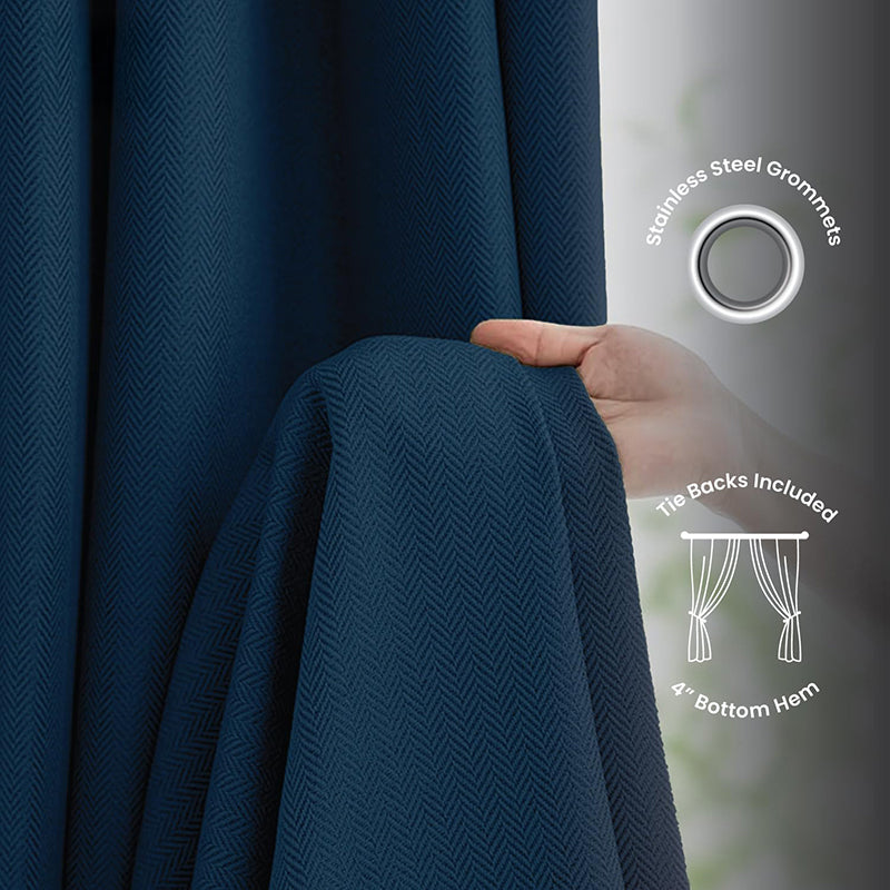 Urban Space Drift Blackout Curtain (Navy) - Set Of Two media 5