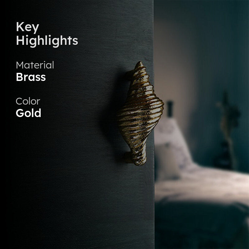 Sea Shell Handmade Door Knob - Gold media 2