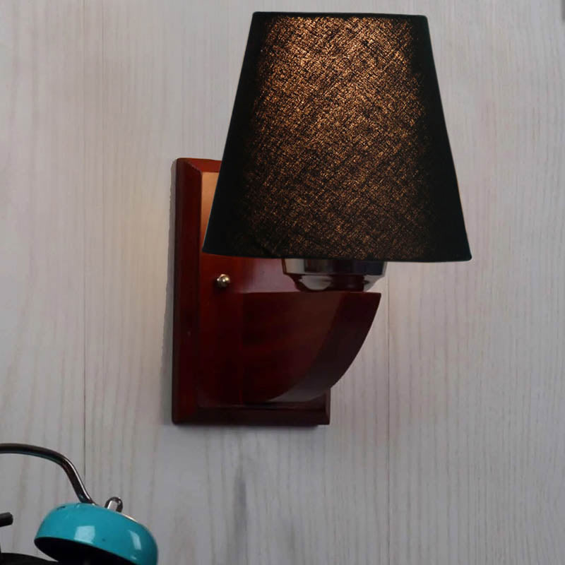 SnuggleMoon Conical Wooden Wall Lamp