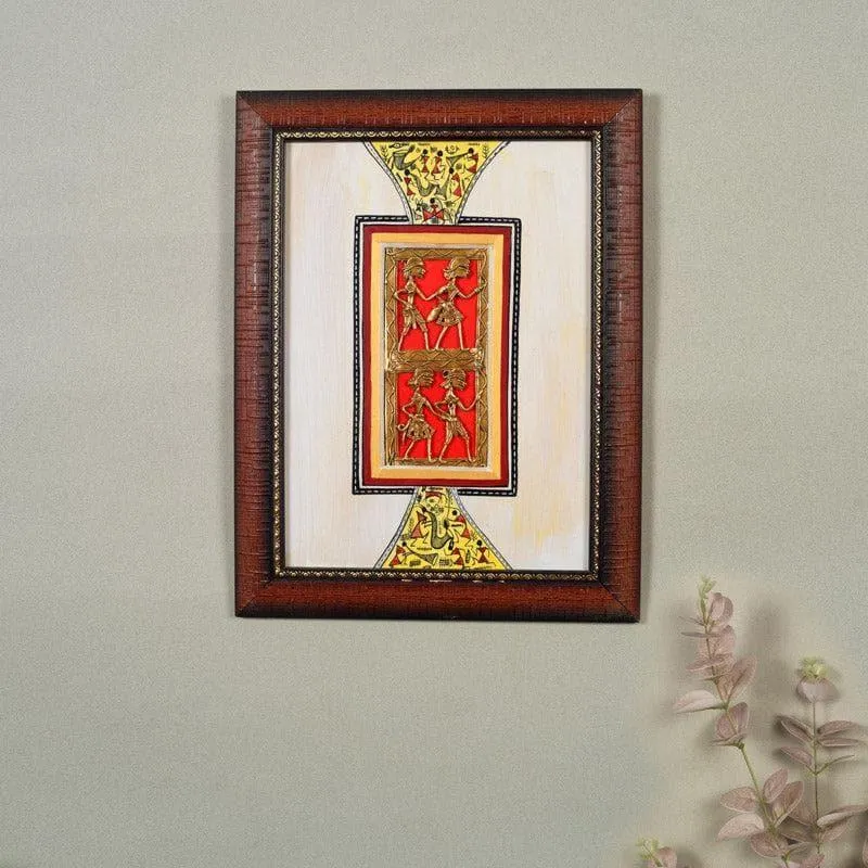 Ajara Dhokra Wooden & Brass Wall Accent media 1