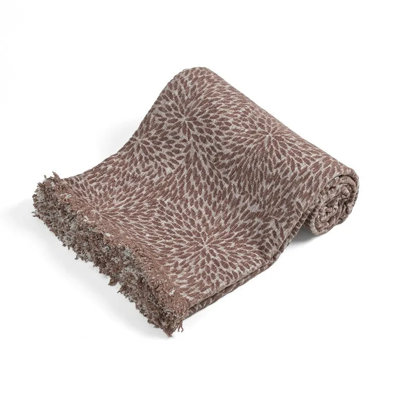 Petalray Abstract Cotton Throws - Brown media 5