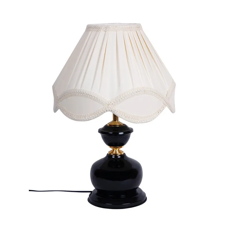 Celastra Cotton Table Lamp With Iron Base - White media 4