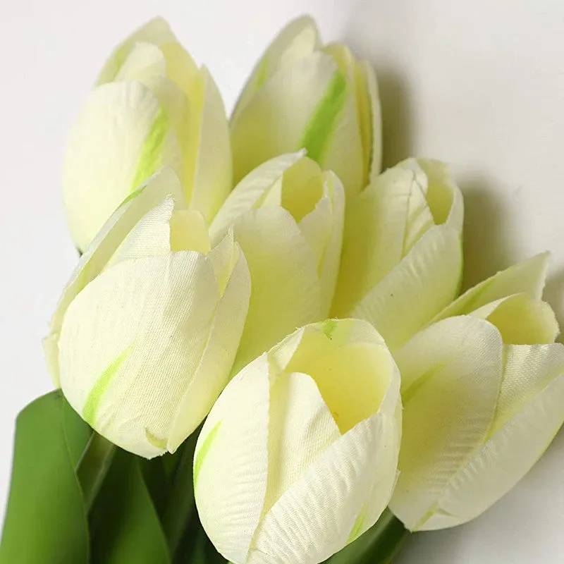 Realistic Artificial Tulip Bunch - White media 3