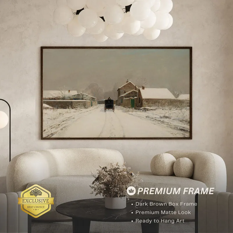 Winter Village Wood Wall Art With Frame - Black media 3