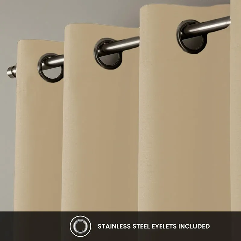Urban Space Soft Beige Blackout Curtain - Set Of Two media 4
