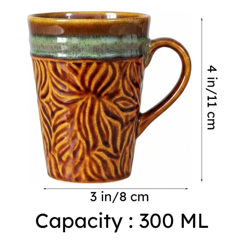 Ceramuse Ceramic Coffee Mug (300 mL Each/Brown) - Set of Four media 8