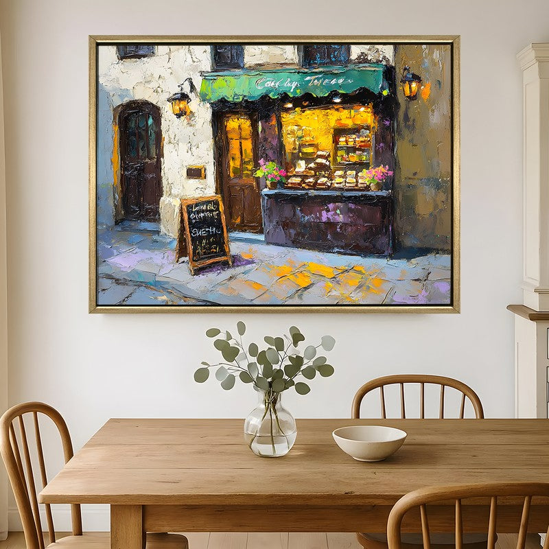 Garden Market Canvas Wall Painting With Frame