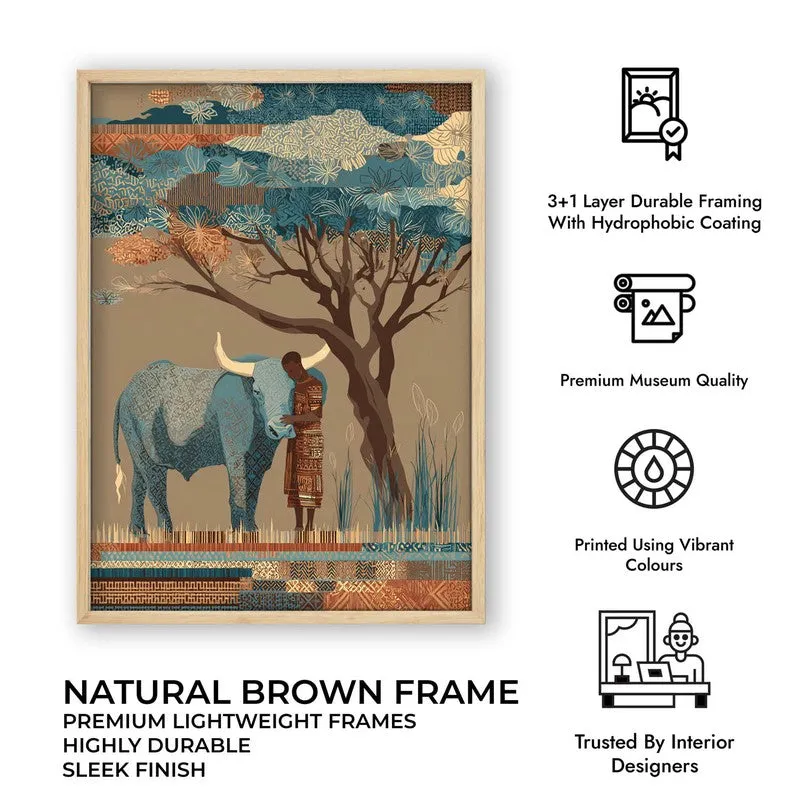 Prakriti Canvas Wall Painting With Brown Frame media 11