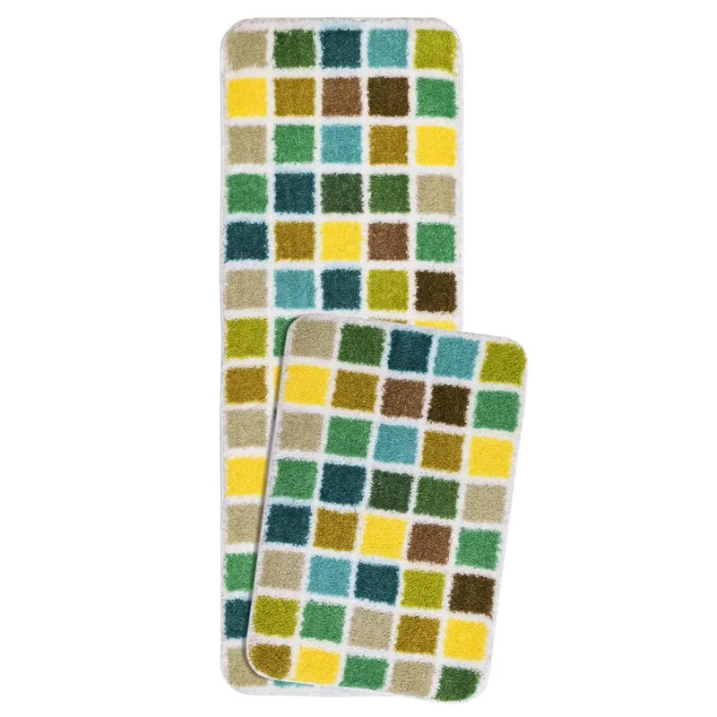 Saral Home Mosaic Anti-Skid Bathmat - Two Piece Set media 6