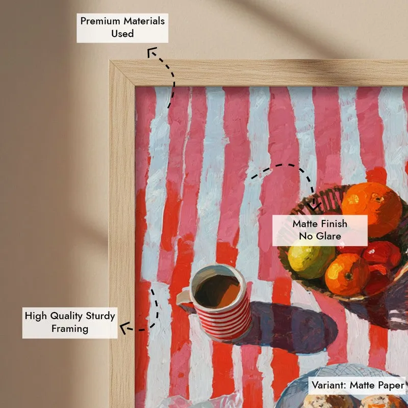Harbor Brunch Canvas Wall Painting - Brown Frame media 7