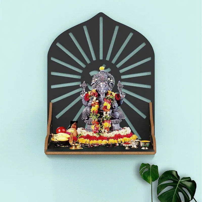 Divine Sanctuary Religious Wall Shelf - Black media 1
