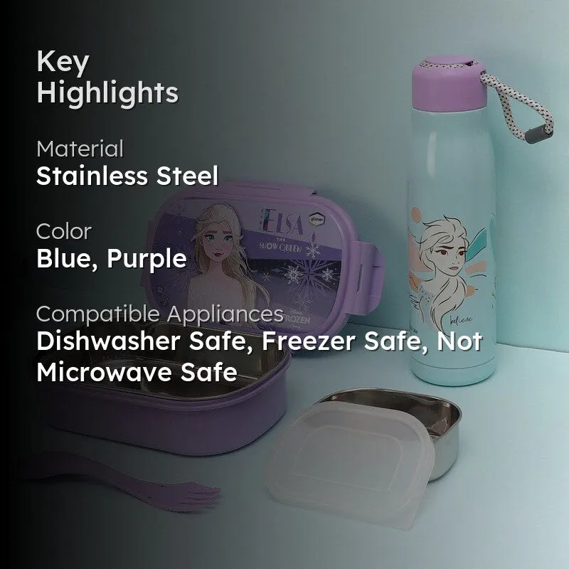 Elsa Magic Lunch Box 700 ML With 600 ML Water Bottle - Two Piece Set media 2