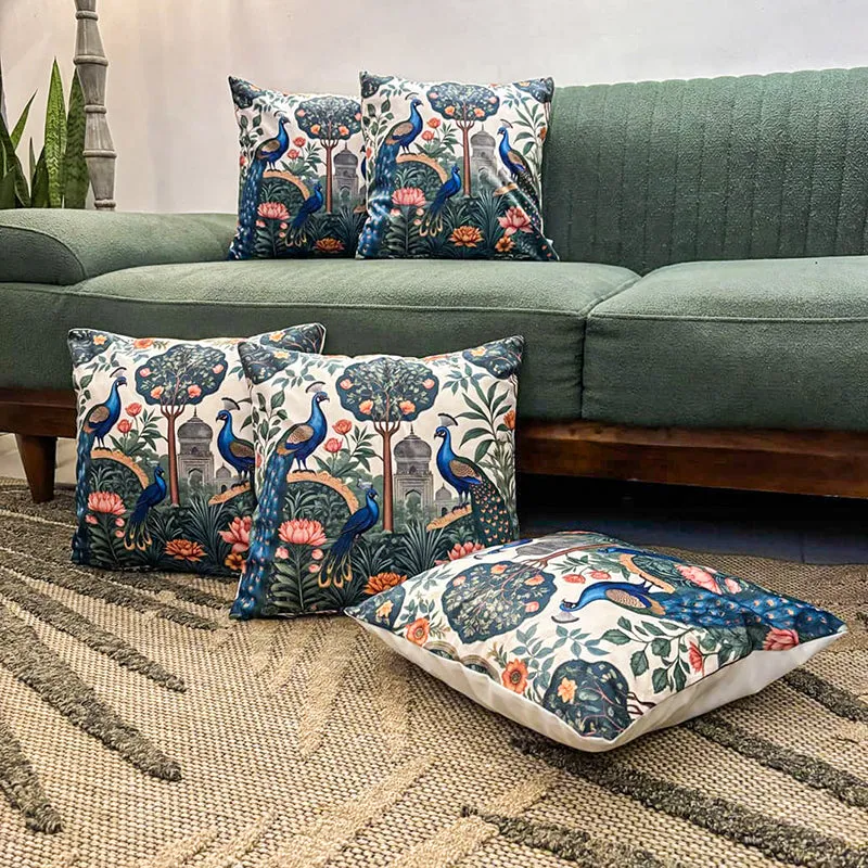 Mughal Jardine Velvet Cushion Cover Set - Set Of Five media 2