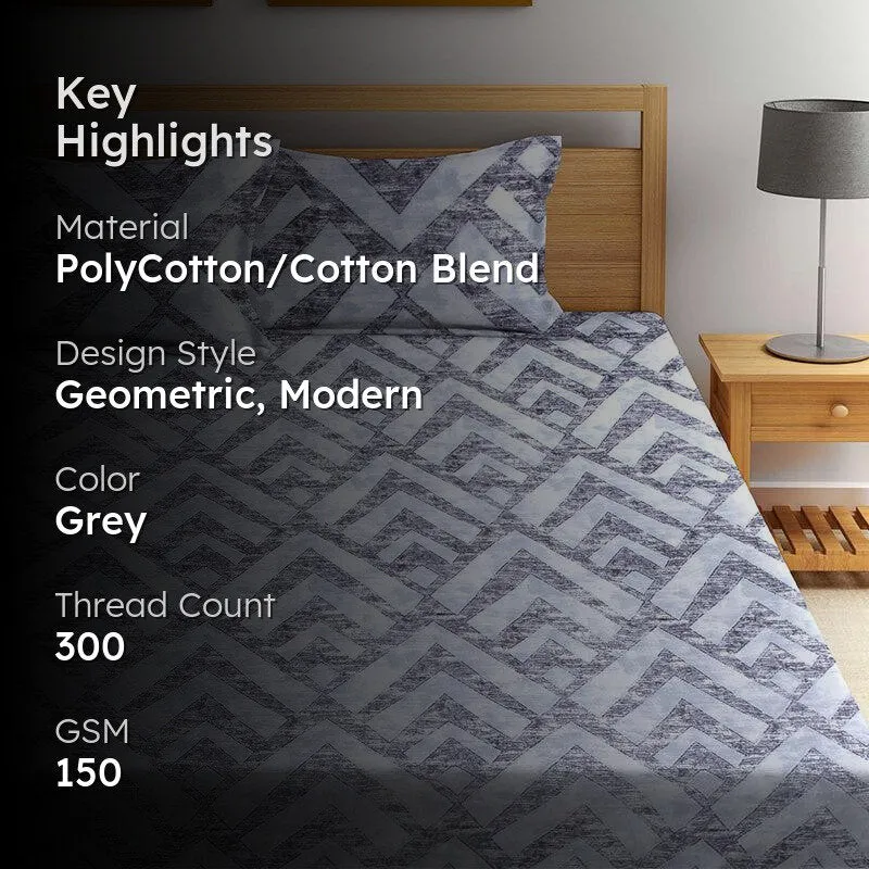 Simba Geometric Bedsheet - 150 GSM media 2