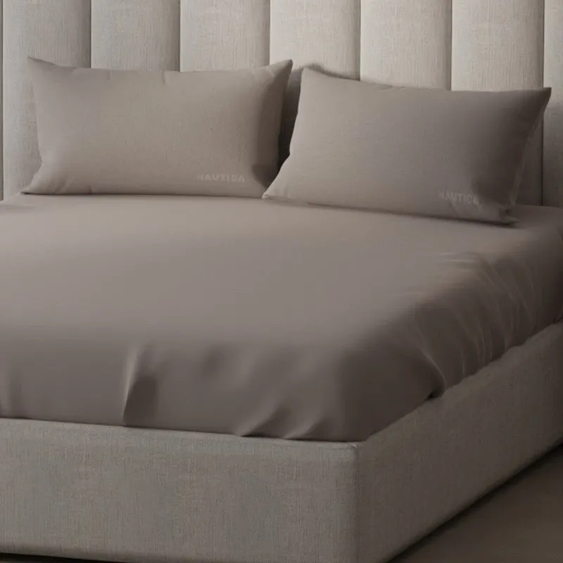 Nautica Cove Accent Solid Cotton Bedsheet (Mauve) - 300 TC media 3