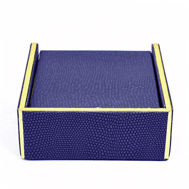 Tisquo Faux Leather Coaster (Blue) - Seven Piece Set media 7