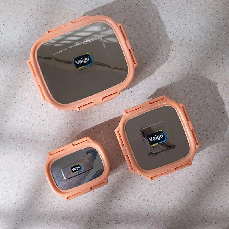 Vault Microwave Safe Lunch Box Peach (575/300/150 mL) - Three Piece Set media 4