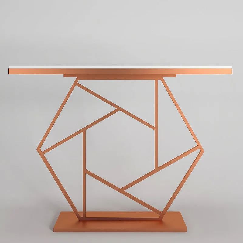 Hexagonal Metal Console Table with Marble Top - Medium media 6