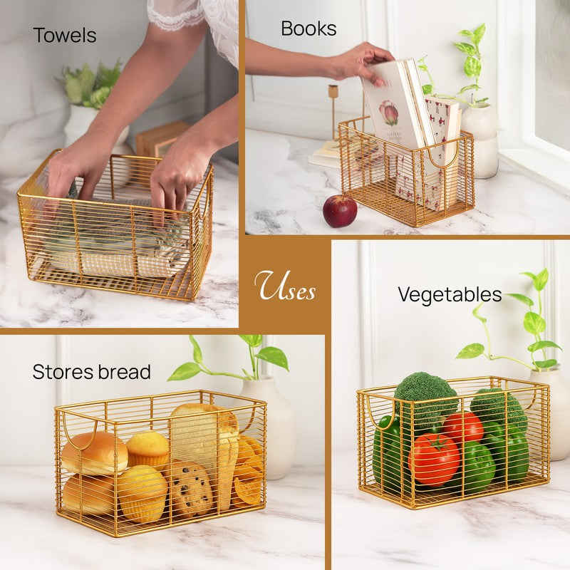 Foxy Boxy Mesh Basket - Gold media 5