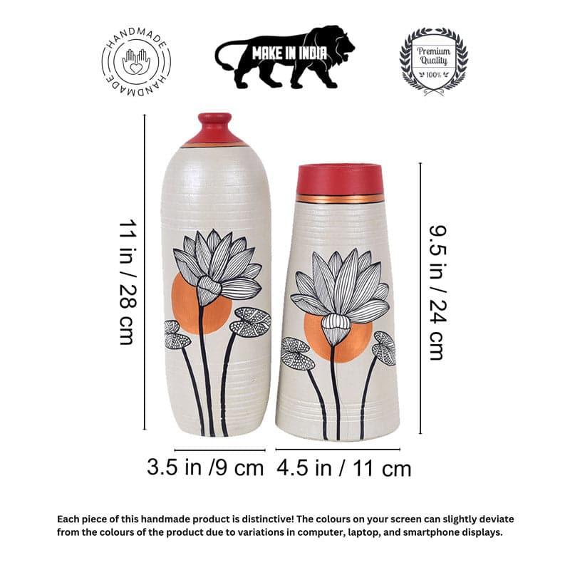 Lotus Cove Terracotta Vase - Set Of Two media 5